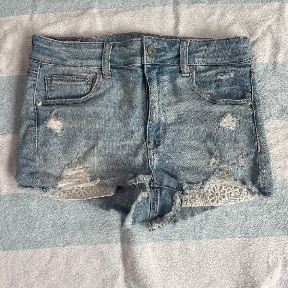 American Eagle Hi Rise Denim Shorts